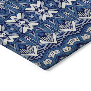 Homeroots 3' Stylish Moroccan Area Rug In Artichoke Green, Gray & Ivory - Washable For Indoor & Outdoor Use 5' X 8' Polyester 594335