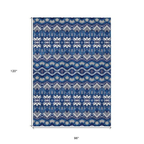Homeroots 3' Stylish Moroccan Area Rug In Artichoke Green, Gray & Ivory - Washable For Indoor & Outdoor Use 8' X 10' Polyester 594337