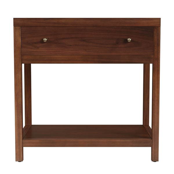 Butler Specialty Company Nora Rectangular Nightstand With Drawer & Open Shelf For Modern Elegance Medium Brown Acacia Wood,Mdf,Pine Wood,Plywood,Veneers 5943489-butler