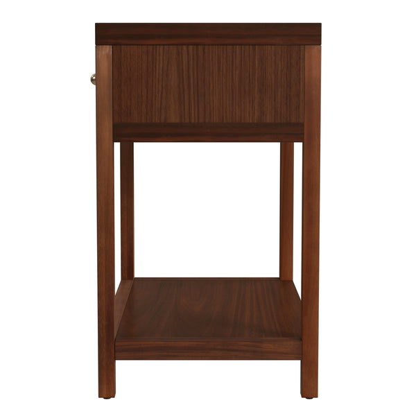 Butler Specialty Company Nora Rectangular Nightstand With Drawer & Open Shelf For Modern Elegance Medium Brown Acacia Wood,Mdf,Pine Wood,Plywood,Veneers 5943489-butler