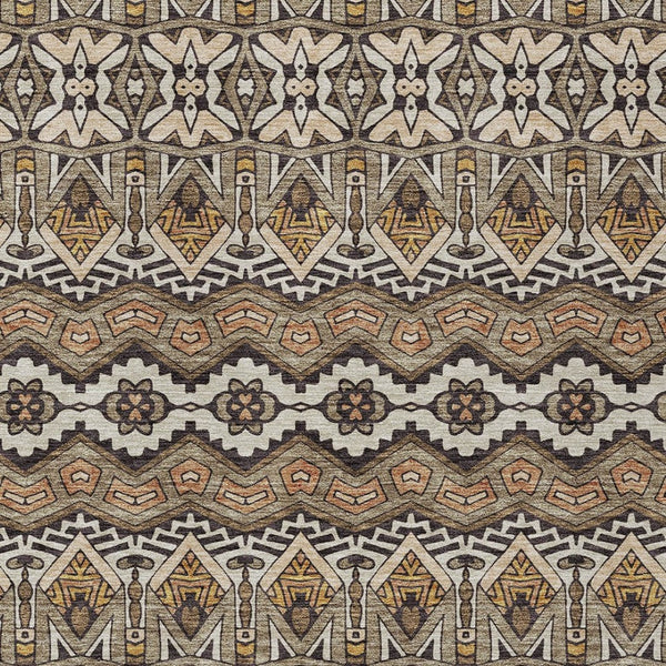 Homeroots 3' Stylish Moroccan Area Rug In Artichoke Green, Gray & Ivory - Washable For Indoor & Outdoor Use 3' X 5' Polyester 594352