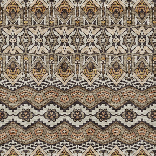 Homeroots 3' Stylish Moroccan Area Rug In Artichoke Green, Gray & Ivory - Washable For Indoor & Outdoor Use 5' X 8' Polyester 594353