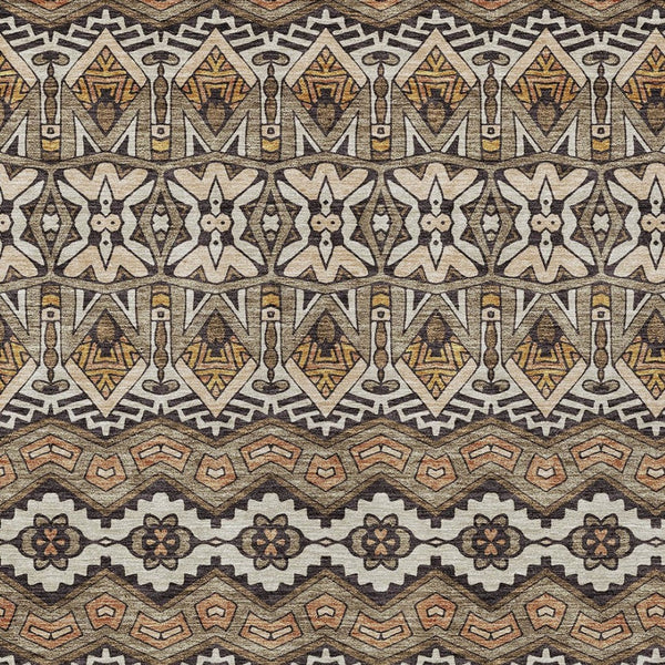 Homeroots 3' Stylish Moroccan Area Rug In Artichoke Green, Gray & Ivory - Washable For Indoor & Outdoor Use 8' X 10' Polyester 594355