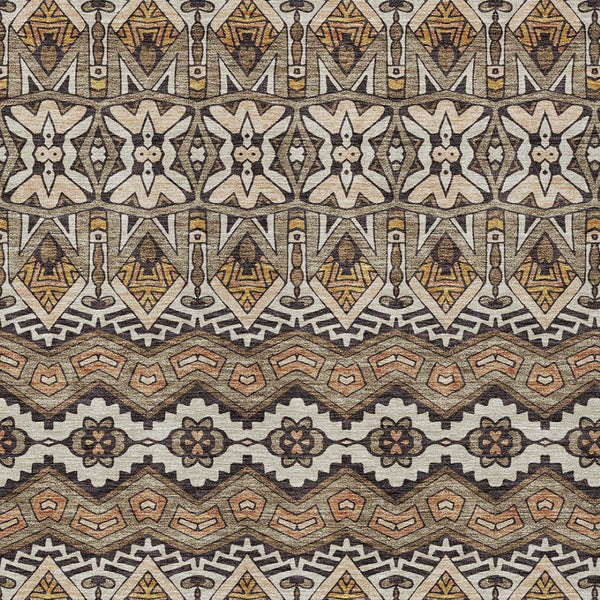 Homeroots 3' Stylish Moroccan Area Rug In Artichoke Green, Gray & Ivory - Washable For Indoor & Outdoor Use 9' X 12' Polyester 594356