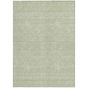 Homeroots 3' Artichoke Green & Ivory Geometric Washable Area Rug For Indoor And Outdoor Spaces, Durable Design 5' X 8' Polyester 594359