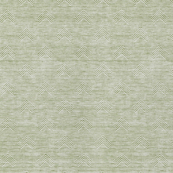 Homeroots 3' Artichoke Green & Ivory Geometric Washable Area Rug For Indoor And Outdoor Spaces, Durable Design 8' X 10' Polyester 594361