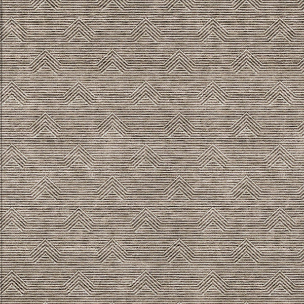 Homeroots 3' Artichoke Green & Ivory Geometric Washable Area Rug For Indoor And Outdoor Spaces, Durable Design 9' X 12' Polyester 594375