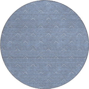 Homeroots 3' Artichoke Green & Ivory Geometric Washable Area Rug For Indoor And Outdoor Spaces, Durable Design 8' Round Polyester 594379