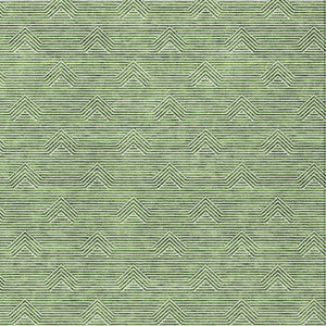 Homeroots 3' Artichoke Green & Ivory Geometric Washable Area Rug For Indoor And Outdoor Spaces, Durable Design 3' X 5' Polyester 594383