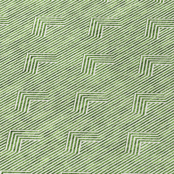 Homeroots 3' Artichoke Green & Ivory Geometric Washable Area Rug For Indoor And Outdoor Spaces, Durable Design 8' Round Polyester 594385