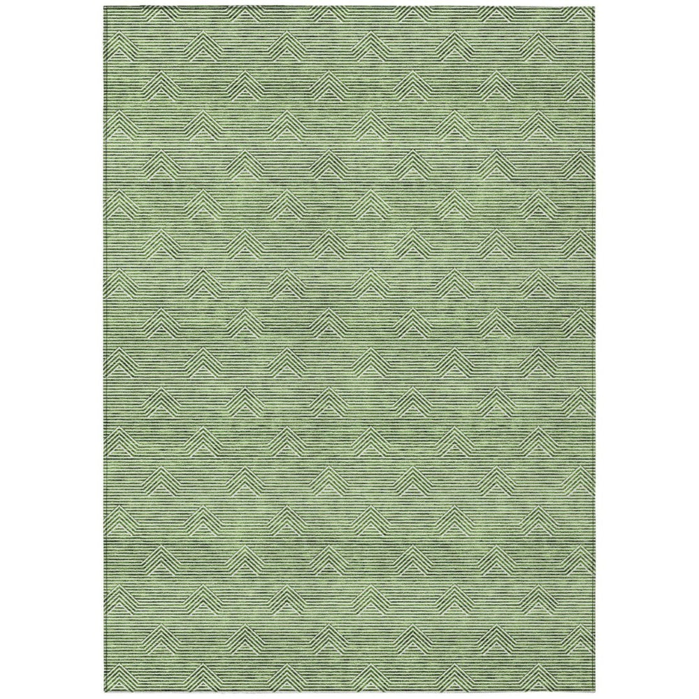 HomeRoots 9' Geometric Washable Area Rug – Stylish Green and Beige Design for Indoor & Outdoor Versatility 9' X 12' 594387
