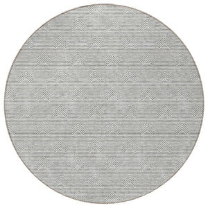 Homeroots 3' Artichoke Green & Ivory Geometric Washable Area Rug For Indoor And Outdoor Spaces, Durable Design 8' Round Polyester 594391