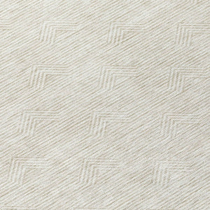 Homeroots 3' Artichoke Green & Ivory Geometric Washable Area Rug For Indoor And Outdoor Spaces, Durable Design 8' Round Polyester 594397