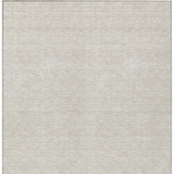 Homeroots 3' Artichoke Green & Ivory Geometric Washable Area Rug For Indoor And Outdoor Spaces, Durable Design 8' X 10' Polyester 594398
