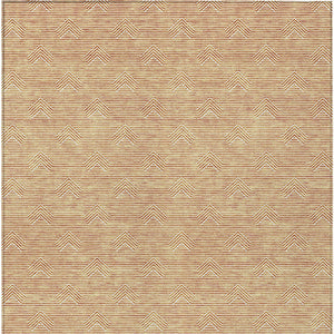 Homeroots 3' Artichoke Green & Ivory Geometric Washable Area Rug For Indoor And Outdoor Spaces, Durable Design 5' X 8' Polyester 594402