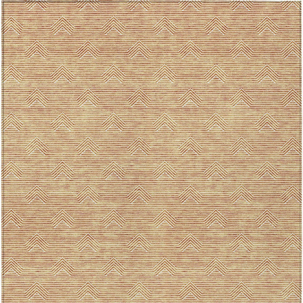 Homeroots 3' Artichoke Green & Ivory Geometric Washable Area Rug For Indoor And Outdoor Spaces, Durable Design 10' X 14' Polyester 594406