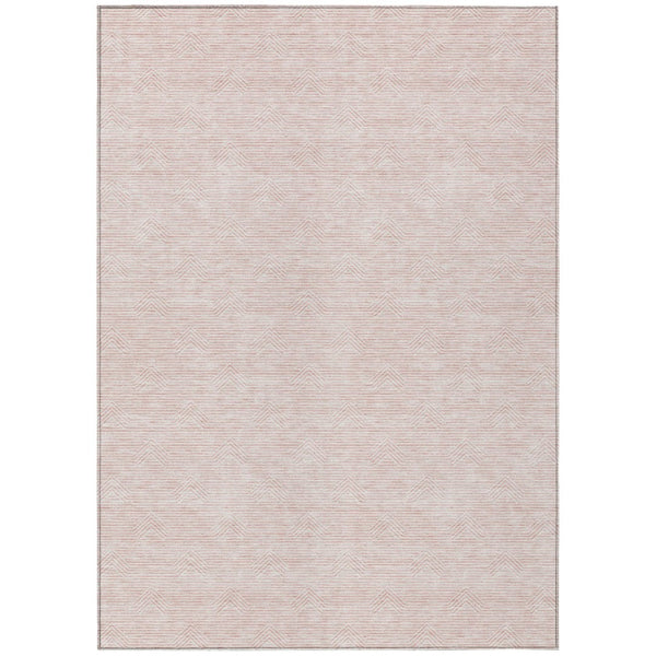 HomeRoots 9' Modern Pink and Gray Geometric Washable Area Rug for Indoor and Outdoor Spaces, Durable & Stylish 9' X 12' 594411
