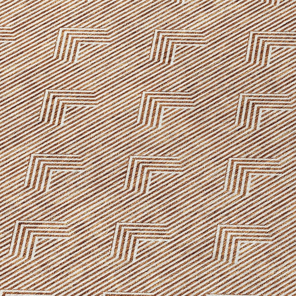 Homeroots 3' Artichoke Green & Ivory Geometric Washable Area Rug For Indoor And Outdoor Spaces, Durable Design 5' X 8' Polyester 594414