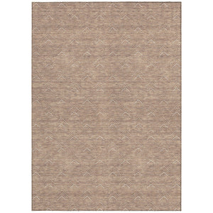 Homeroots 3' Artichoke Green & Ivory Geometric Washable Area Rug For Indoor And Outdoor Spaces, Durable Design 10' X 14' Polyester 594418