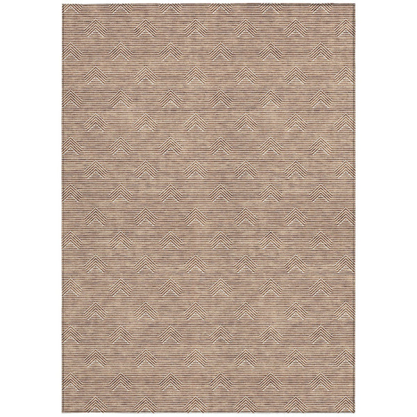 Homeroots 3' Artichoke Green & Ivory Geometric Washable Area Rug For Indoor And Outdoor Spaces, Durable Design 10' X 14' Polyester 594418