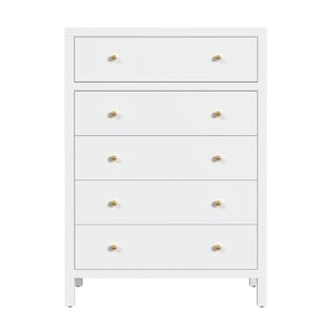 Butler Specialty Company Nora 5 Drawer Tall Dresser - Elegant Storage Solution For Any Bedroom Smooth White Mdf,Acacia Wood,Pine Wood,Veneers 5944304-butler