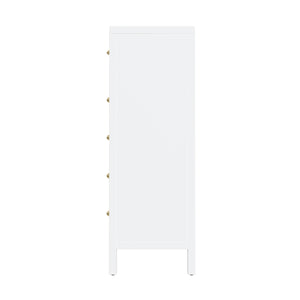 Butler Specialty Company Nora 5 Drawer Tall Dresser - Elegant Storage Solution For Any Bedroom Smooth White Mdf,Acacia Wood,Pine Wood,Veneers 5944304-butler