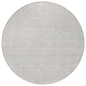 Homeroots 3' Artichoke Green & Ivory Geometric Washable Area Rug For Indoor And Outdoor Spaces, Durable Design 8' Round Polyester 594433