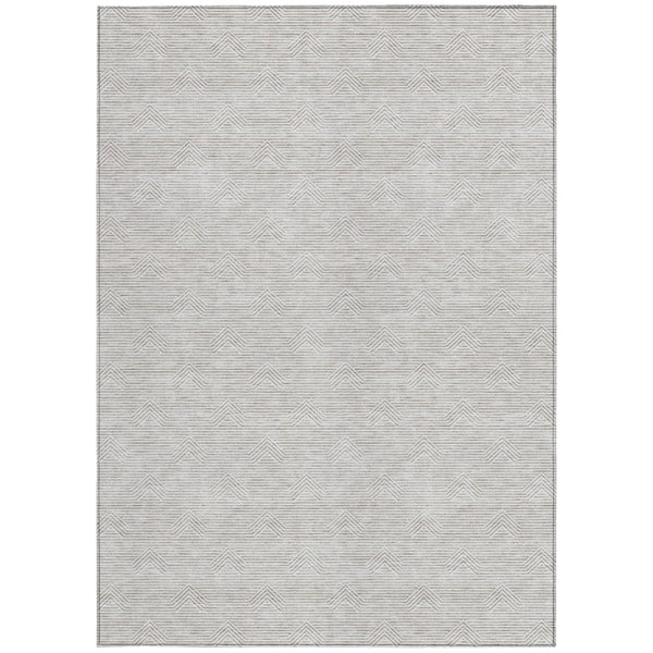 Homeroots 3' Artichoke Green & Ivory Geometric Washable Area Rug For Indoor And Outdoor Spaces, Durable Design 10' X 14' Polyester 594436