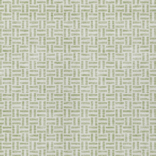 Homeroots 3' Stylish Artichoke Green And Gray Geometric Washable Rug For Indoor And Outdoor Spaces 3' X 5' Polyester 594437