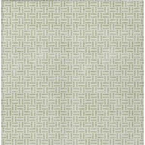 Homeroots 3' Stylish Artichoke Green And Gray Geometric Washable Rug For Indoor And Outdoor Spaces 9' X 12' Polyester 594441