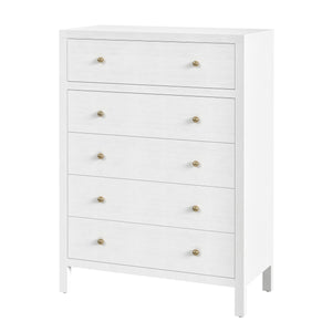 Butler Specialty Company Nora 5 Drawer Tall Dresser - Elegant Storage Solution For Any Bedroom White Mdf,Acacia Wood,Pine Wood,Veneers 5944477-butler