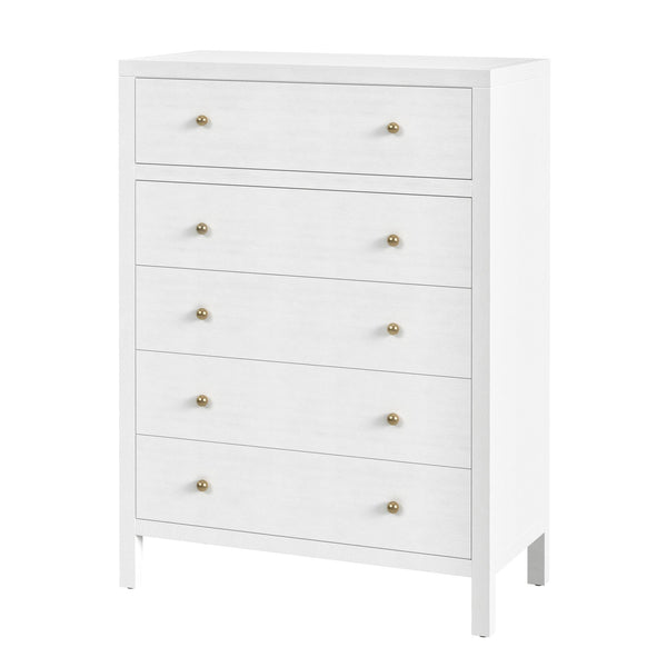 Butler Specialty Company Nora 5 Drawer Tall Dresser - Elegant Storage Solution For Any Bedroom White Mdf,Acacia Wood,Pine Wood,Veneers 5944477-butler