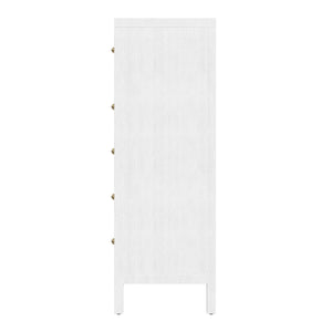 Butler Specialty Company Nora 5 Drawer Tall Dresser - Elegant Storage Solution For Any Bedroom White Mdf,Acacia Wood,Pine Wood,Veneers 5944477-butler