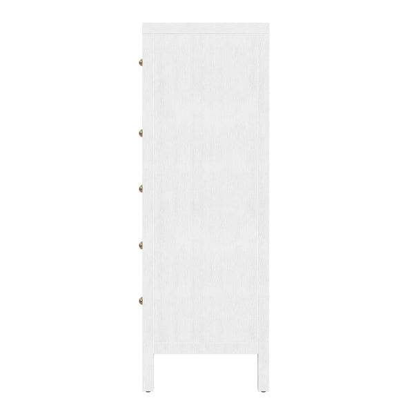 Butler Specialty Company Nora 5 Drawer Tall Dresser - Elegant Storage Solution For Any Bedroom White Mdf,Acacia Wood,Pine Wood,Veneers 5944477-butler