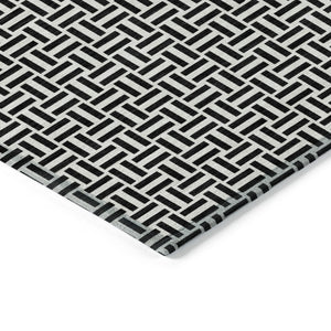 Homeroots 3' Stylish Artichoke Green And Gray Geometric Washable Rug For Indoor And Outdoor Spaces 10' X 14' Polyester 594448