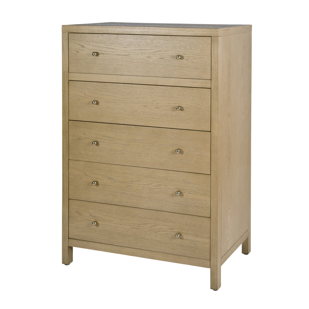 Butler Specialty Butler Nora 36 in. W Rectangular Wood 5 Drawer Tall Dresser with Soft-Close Drawers and Oak Finish Light Brown 5944492