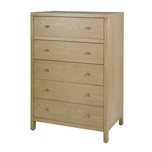 Butler Specialty Butler Nora 36 in. W Rectangular Wood 5 Drawer Tall Dresser with Soft-Close Drawers and Oak Finish Light Brown 5944492