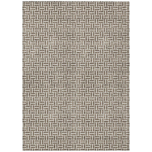 HomeRoots 5' Geometric Washable Area Rug - Stylish Brown and Beige Design for Indoor and Outdoor Spaces 5' X 8' 594456