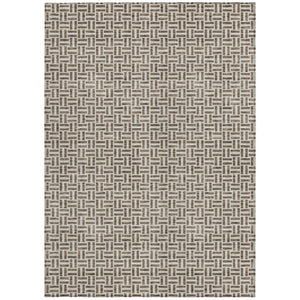 Homeroots 3' Stylish Artichoke Green And Gray Geometric Washable Rug For Indoor And Outdoor Spaces 9' X 12' Polyester 594459