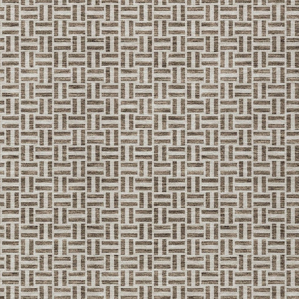 Homeroots 3' Stylish Artichoke Green And Gray Geometric Washable Rug For Indoor And Outdoor Spaces 10' X 14' Polyester 594460