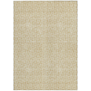 Homeroots 3' Stylish Artichoke Green And Gray Geometric Washable Rug For Indoor And Outdoor Spaces 3' X 5' Polyester 594461