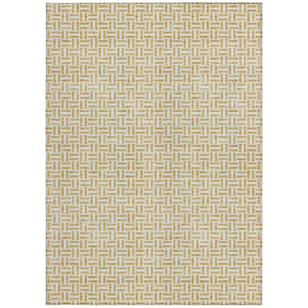 Homeroots 3' Stylish Artichoke Green And Gray Geometric Washable Rug For Indoor And Outdoor Spaces 3' X 5' Polyester 594461