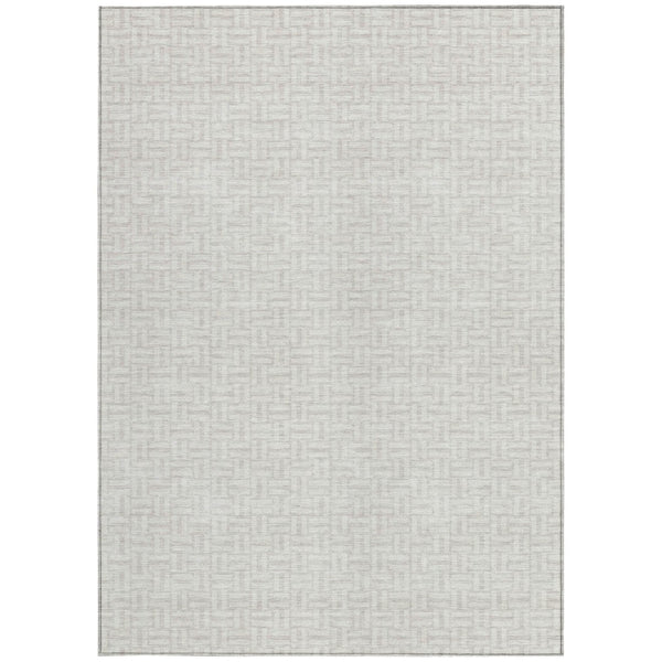 Homeroots 3' Stylish Artichoke Green And Gray Geometric Washable Rug For Indoor And Outdoor Spaces 9' X 12' Polyester 594477