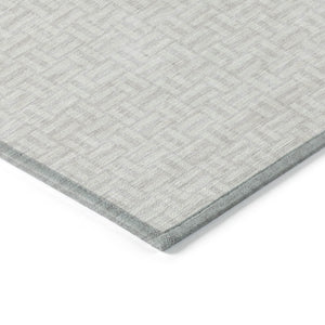 Homeroots 3' Stylish Artichoke Green And Gray Geometric Washable Rug For Indoor And Outdoor Spaces 9' X 12' Polyester 594477