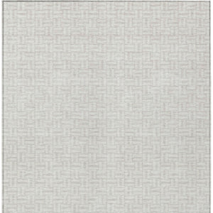 Homeroots 3' Stylish Artichoke Green And Gray Geometric Washable Rug For Indoor And Outdoor Spaces 9' X 12' Polyester 594477