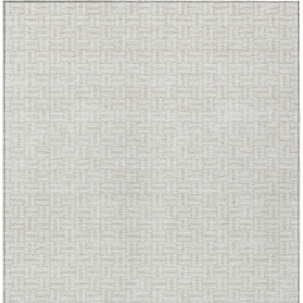 Homeroots 3' Stylish Artichoke Green And Gray Geometric Washable Rug For Indoor And Outdoor Spaces 10' X 14' Polyester 594478