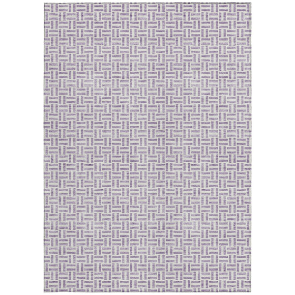 Homeroots 3' Stylish Artichoke Green And Gray Geometric Washable Rug For Indoor And Outdoor Spaces 5' X 8' Polyester 594480