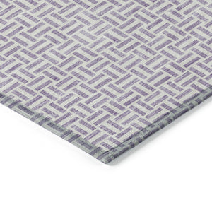Homeroots 3' Stylish Artichoke Green And Gray Geometric Washable Rug For Indoor And Outdoor Spaces 8' X 10' Polyester 594482