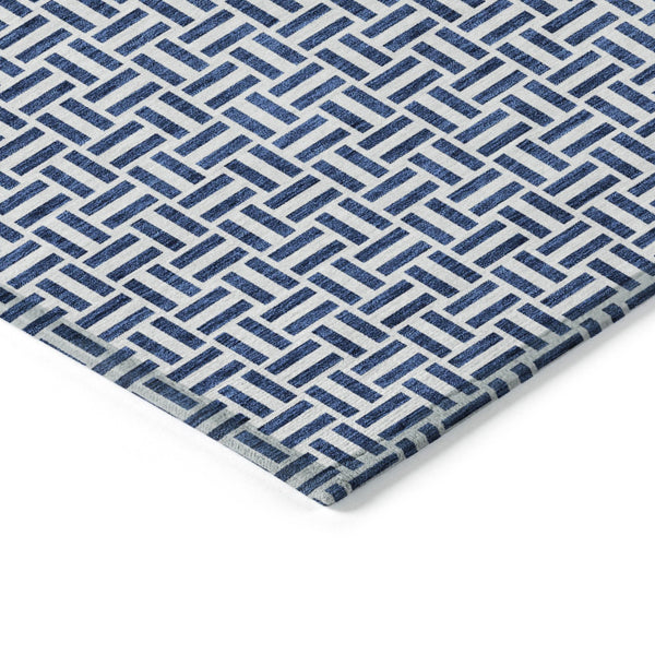 Homeroots 3' Stylish Artichoke Green And Gray Geometric Washable Rug For Indoor And Outdoor Spaces 8' X 10' Polyester 594488