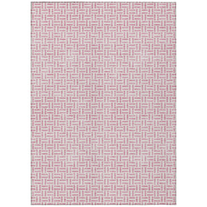 HomeRoots 5' Pink and Silver Geometric Area Rug - Stylish, Washable, Durable for Indoor & Outdoor Spaces 8' X 10' 594494